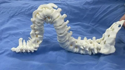 Columna con escoliosis impresa en 3D